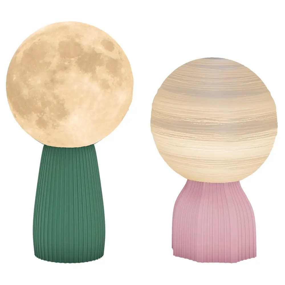 Planetarisk Bordslampa Set med 3 Färger och USB i Plast Vit