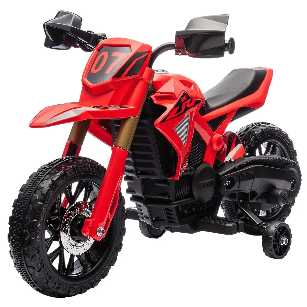 Elektrisk Barnmotorcykel 6V med Stödhjul Röd