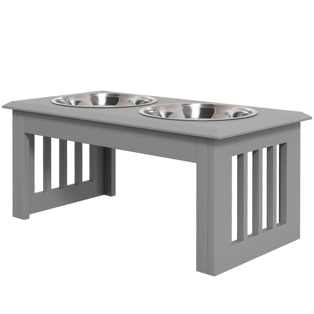 Hundskål Foderstation Grå 58,4 x 30,5 x 25,4 Cm