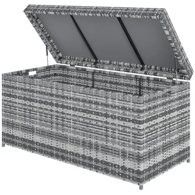 Rattankuddbox 380 l Vädertät med Lock 130x61x65 cm