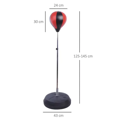 Stansboll Punchingball Röd Svart Konstläder 125-145 cm