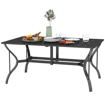 Balkongbord i Stål med Paraplyhål 150 x 90 cm