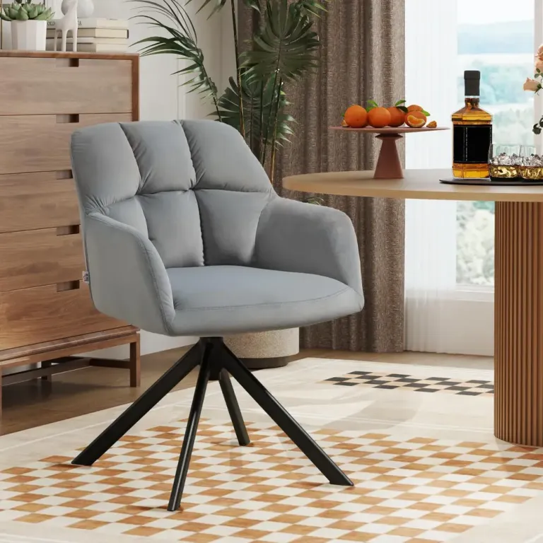 Fåtölj Loungestol Grå av Sammetslook och Metall Vridbar