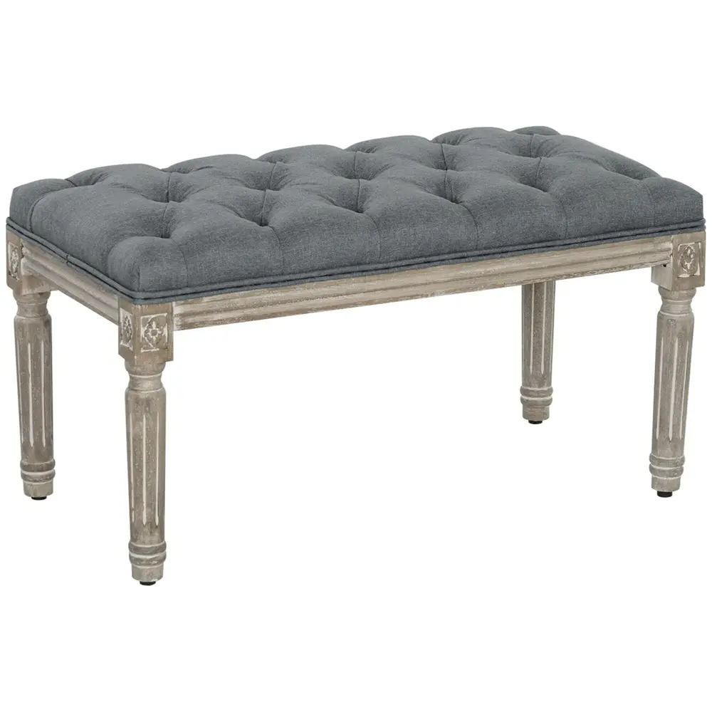 Klädd Sittbänk i Vintage-Stil Elegant 142 x 47 x 51 Cm