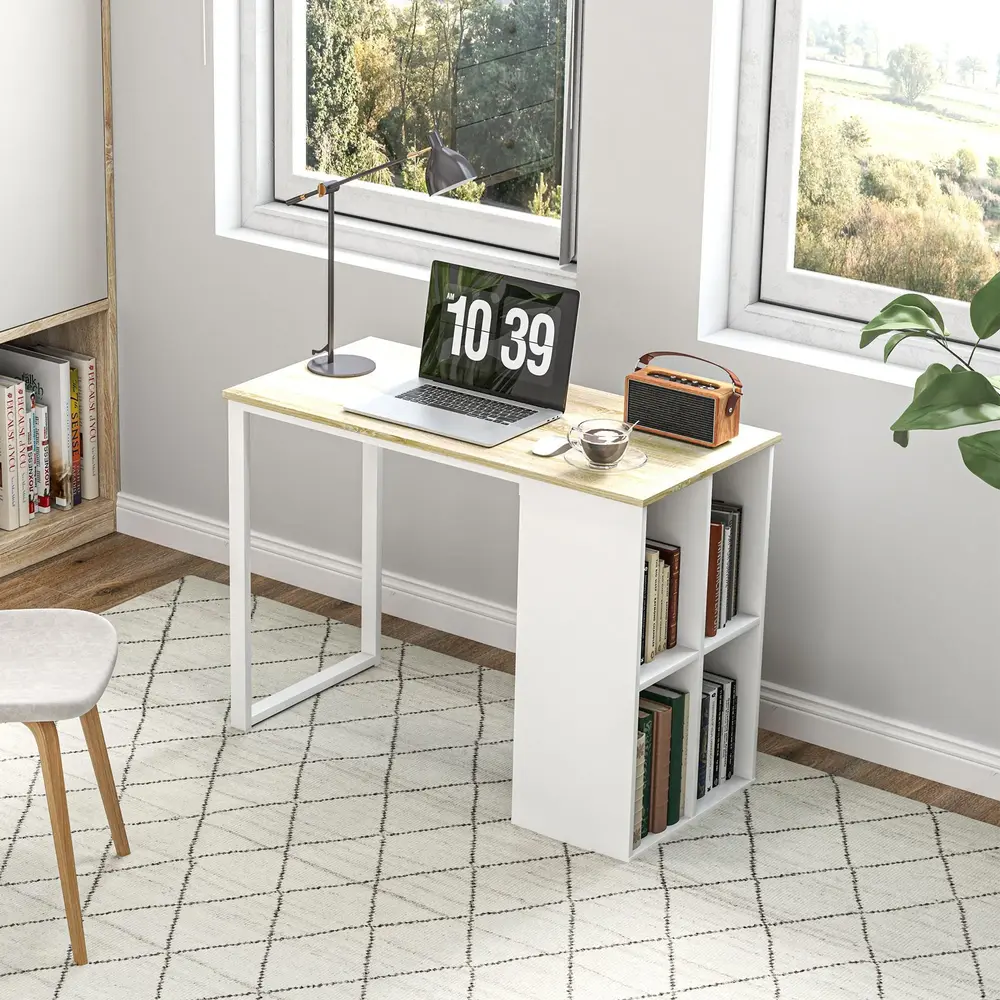 Skrivbord Datorbord med Förvaringsfack Ek 100 x 54 x 75 Cm