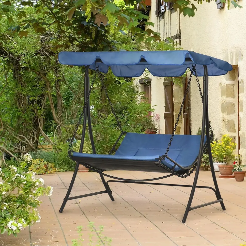 Hammock med Soltak för 2 Personer 164 x 116 x 176 Cm