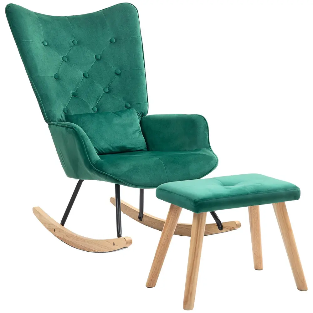 Gungstol Amningsstol Grön av Sammet 66 x 96 x 101 Cm