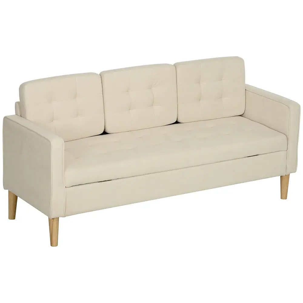 Soffa 3-Sits Soffa Krämvit 166,5 x 62 x 82 Cm