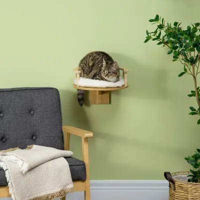 Väggmonterad Kattbädd Mysig Sovplats med Skyddskant 34 cm
