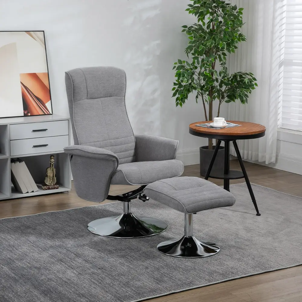 Vridbar Liggstol med Fotpall och Liggande 69 x 71 x 104 Cm