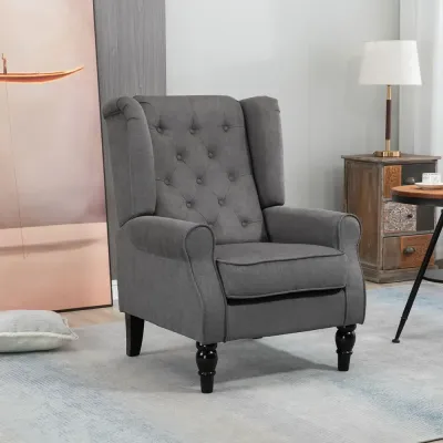 Öronlappsfåtölj i Vintagedesign med Knapphäftning
