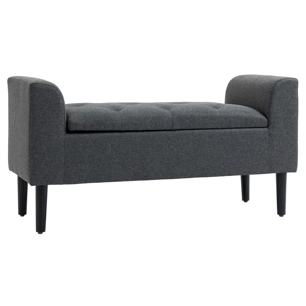 Sittbänk med Förvaring Klädd Bänk i 116 x 44 x 58 Cm