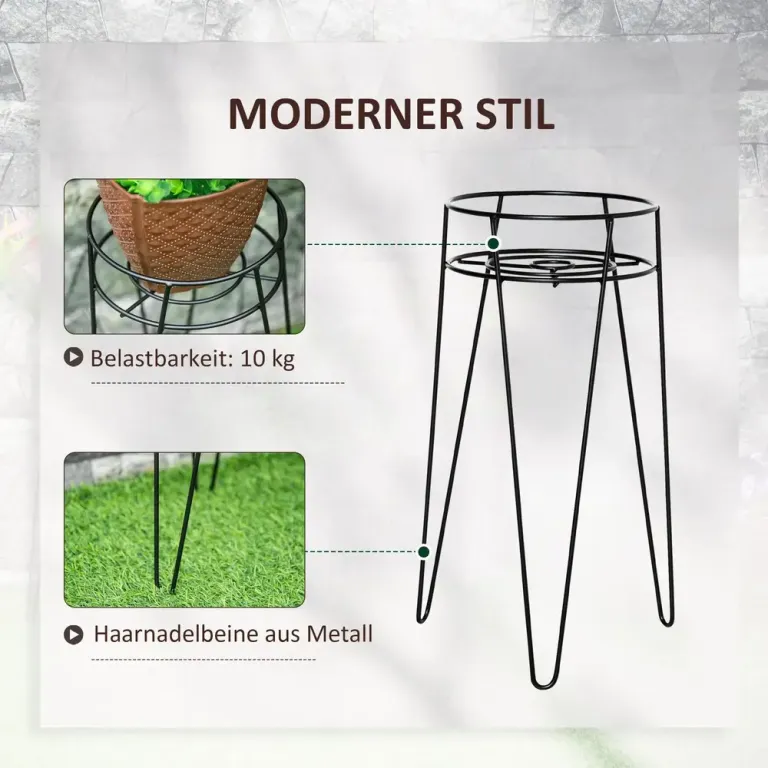 Blomställ i Metall 3-Pack Dekorativa Växtställ 16 cm