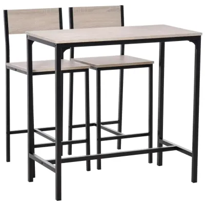 Barbord 2 Stolar 3-Delat Bordsset MDF 89 x 45 x 87 cm
