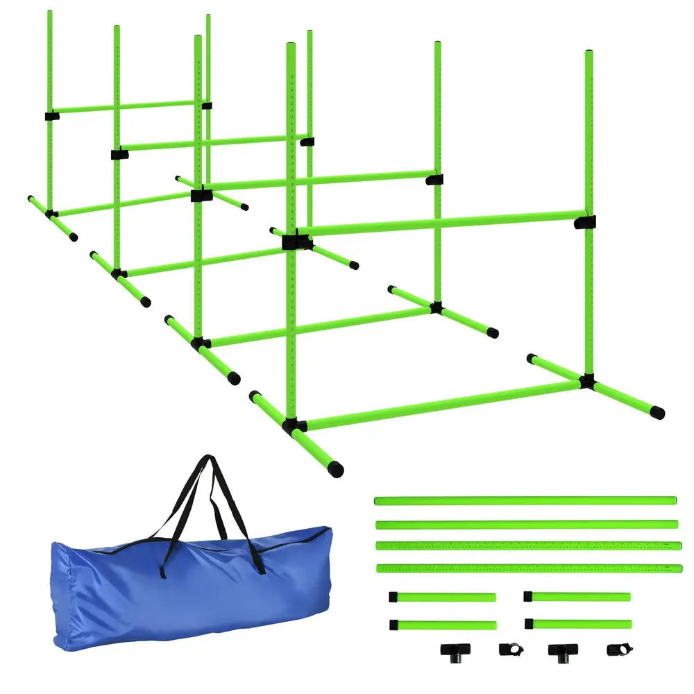 Agilityhinder Hund 4 Delar Grön Plast för 99x65x94 Cm