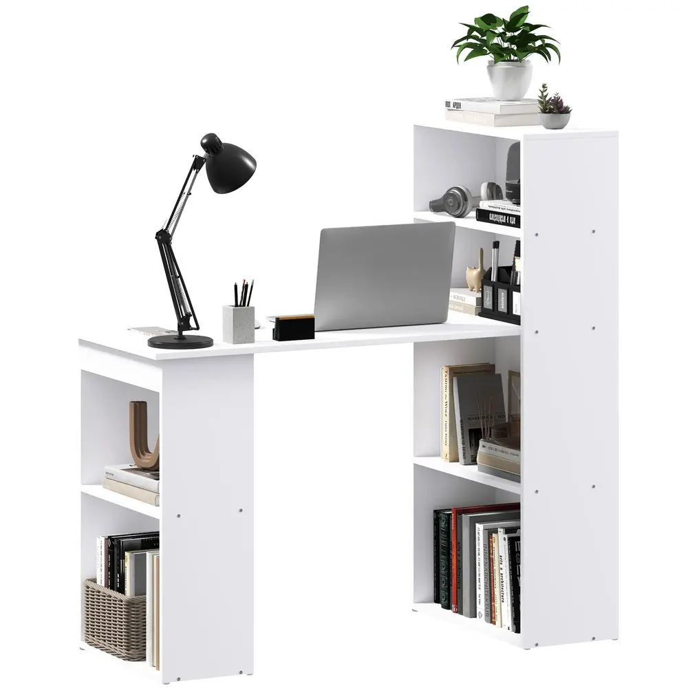 Skrivbord Datorbord Vit av Trä och Metall 120 x 55 Cm