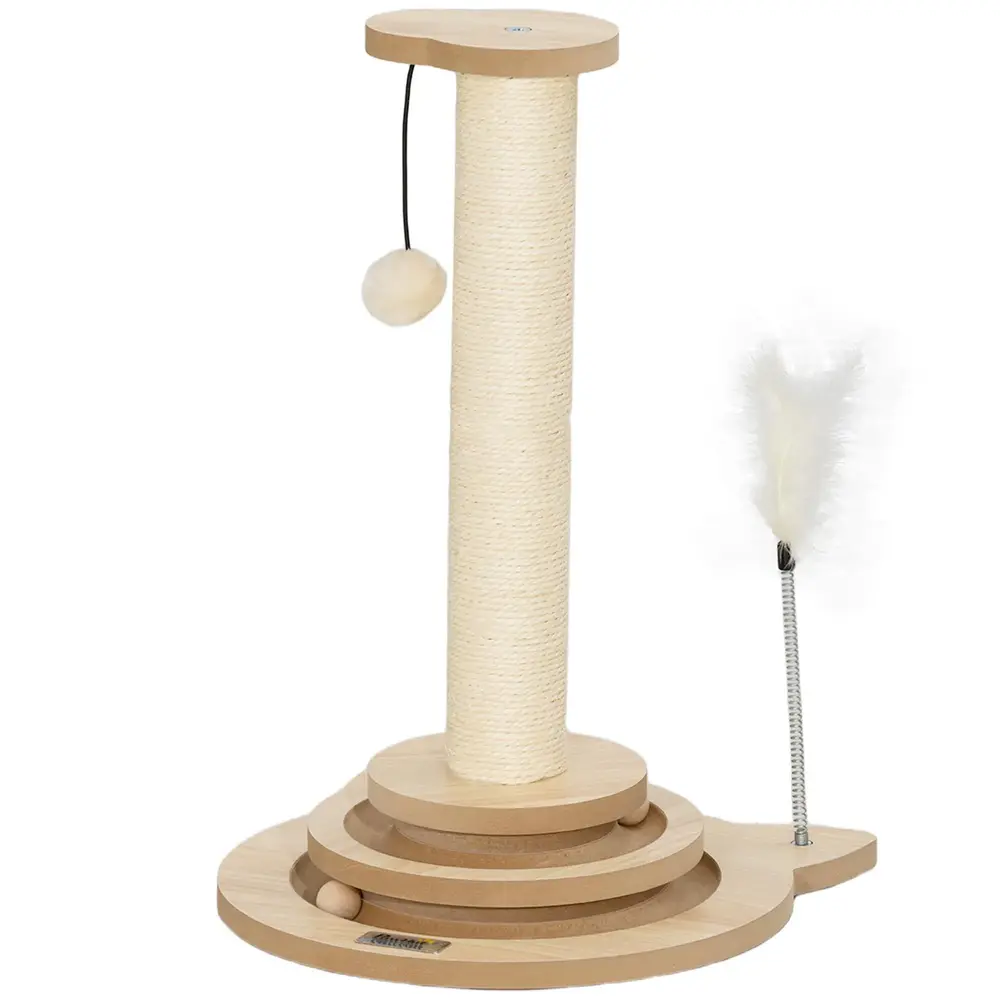 Klöspelare Klösmöbel Ek av Sisal och Trä för Katter 49 Cm