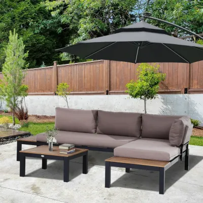 Trädgårdsmöbelset för 3 Personer 164 x 74 x 69 cm